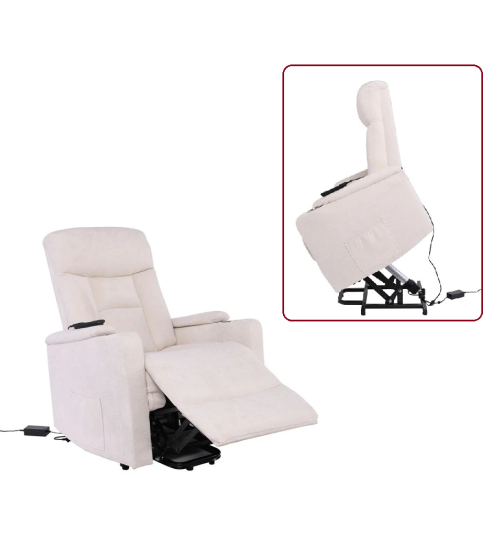 Πολυθρόνα με Μηχανισμό Relax- Ανάκληση Ηλεκτρική- Ύφασμα Μπεζ